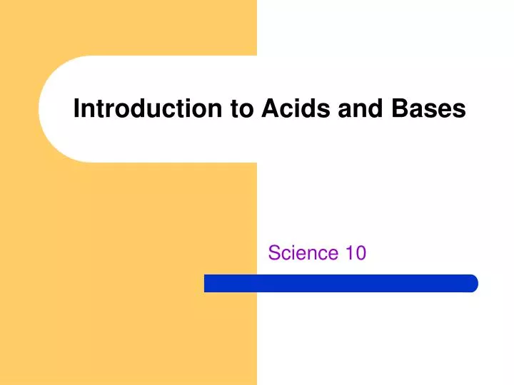 introduction to acids and bases