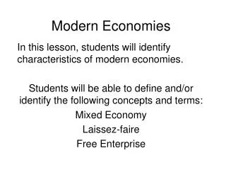 Modern Economies
