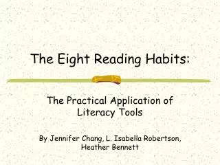 The Eight Reading Habits:
