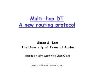 Multi-hop DT A new routing protocol