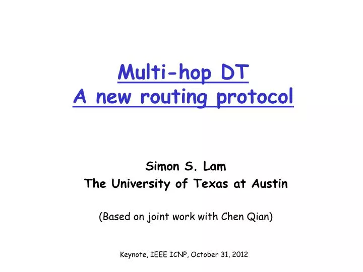 multi hop dt a new routing protocol