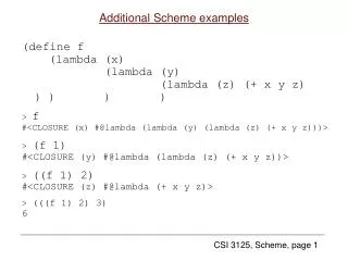 Additional Scheme examples