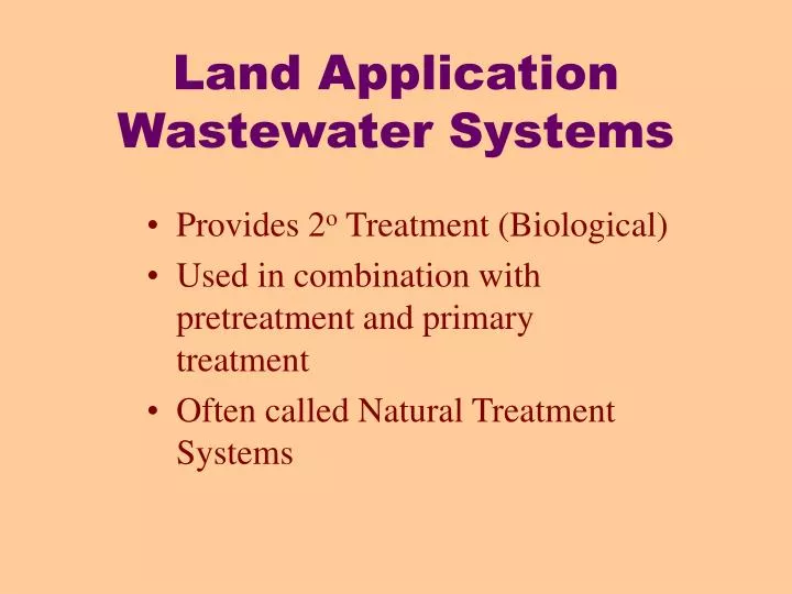 land application wastewater systems