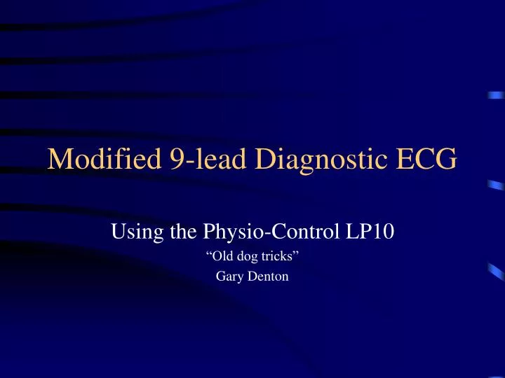 modified 9 lead diagnostic ecg