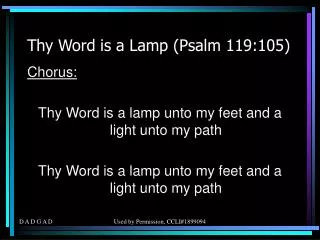 Thy Word is a Lamp (Psalm 119:105)