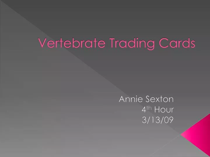 vertebrate trading cards
