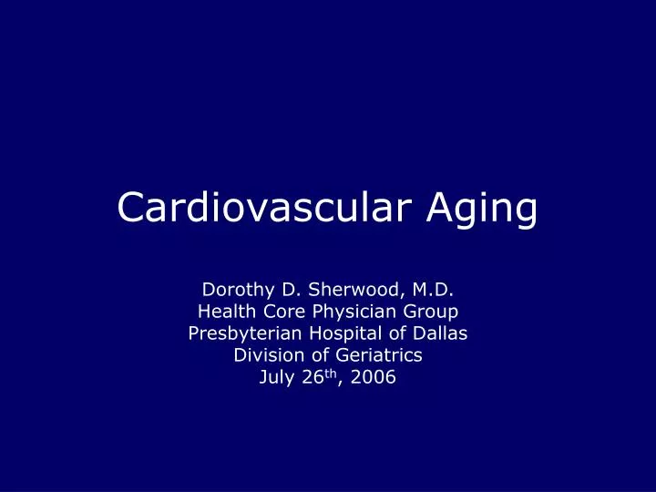 cardiovascular aging