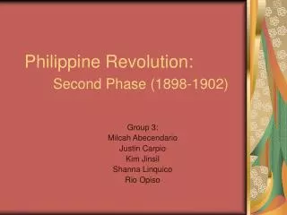 Philippine Revolution: Second Phase (1898-1902)