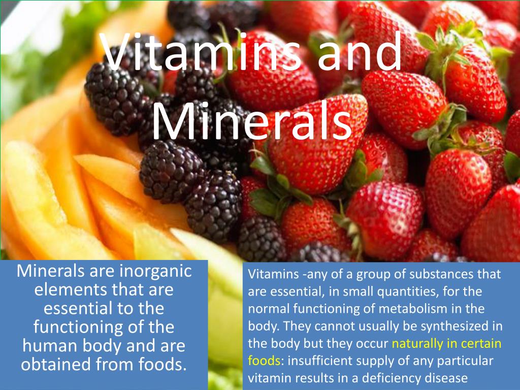 PPT - Vitamins and Minerals PowerPoint Presentation, free download - ID ...