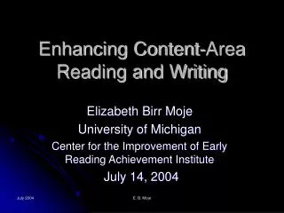 Enhancing Content-Area Reading and Writing