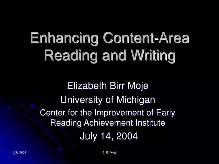 enhancing content area reading and writing