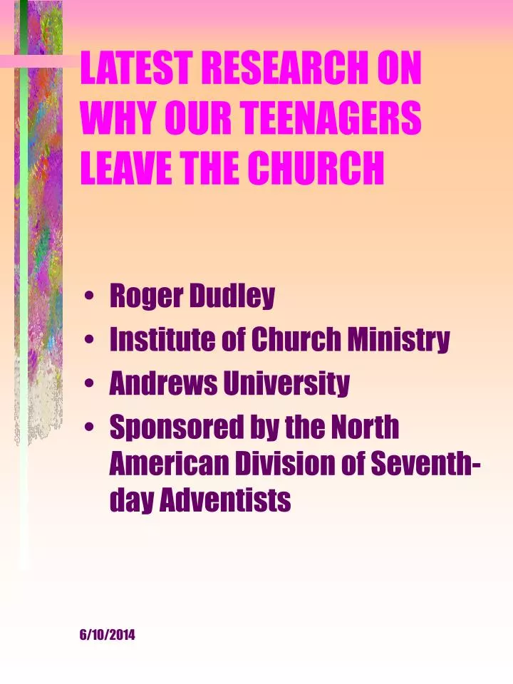 latest research on why our teenagers leave the church