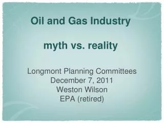 Oil and Gas Industry myth vs. reality