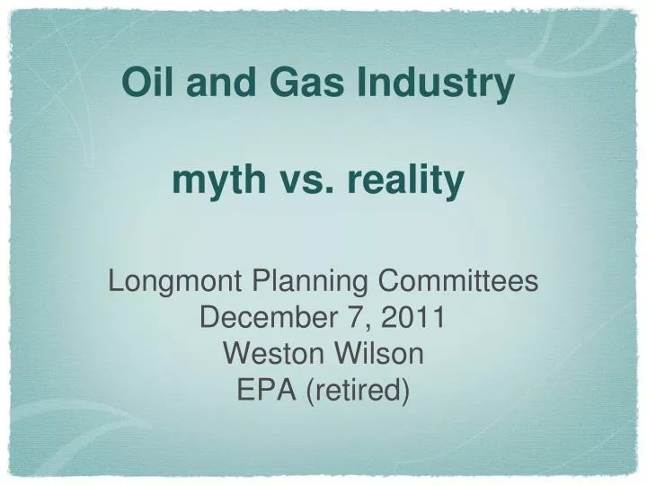 oil and gas industry myth vs reality