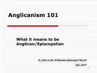 Anglicanism 101