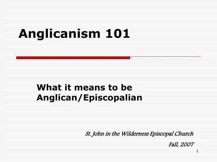anglicanism 101