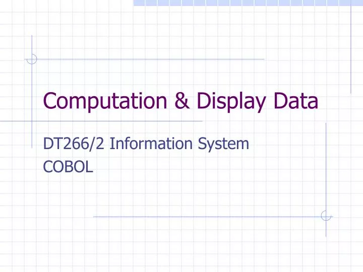 computation display data