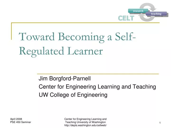 toward becoming a self regulated learner