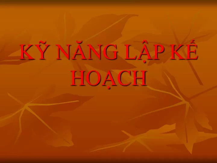 k n ng l p k ho ch