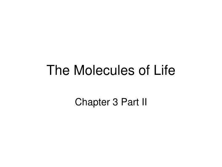 the molecules of life