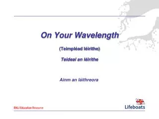 On Your Wavelength (Teimpléad léirithe) Teideal an léirithe