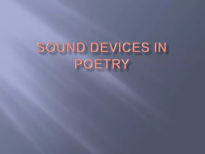sound devices in poetry