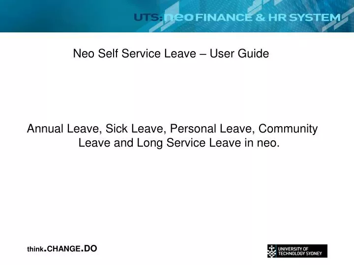 neo self service leave user guide