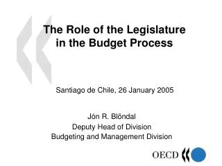 The Role of the Legislature in the Budget Process