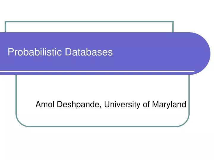 probabilistic databases