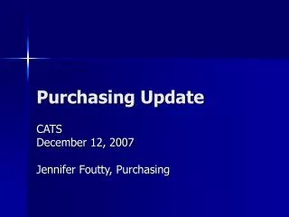 Purchasing Update