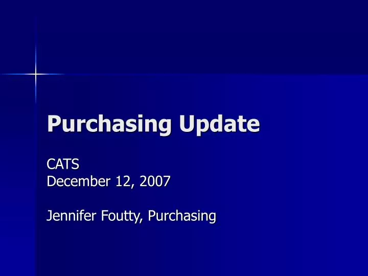 purchasing update