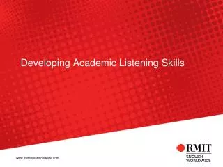 Developing Academic Listening Skills