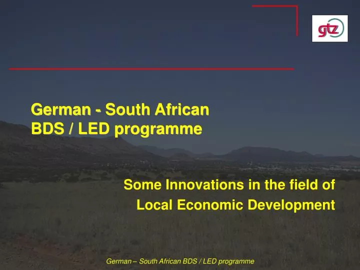 german south african bds led programme