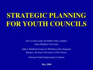 STRATEGIC PLANNING FOR YOUTH COUNCILS