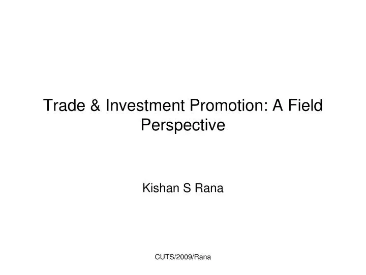 trade investment promotion a field perspective