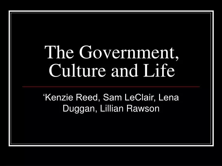 the government culture and life