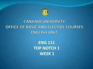 cankaya university office of basic and elective courses english unit