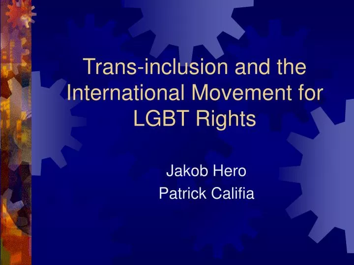trans inclusion and the international movement for lgbt rights