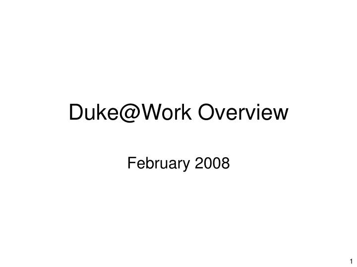 duke@work overview