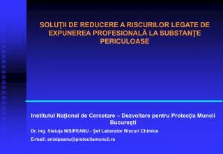 Institutul Naţional de Cercetare – Dezvoltare pentru Protecţia Muncii Bucureşti