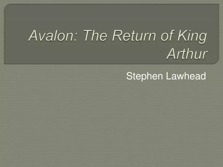 avalon the return of king arthur