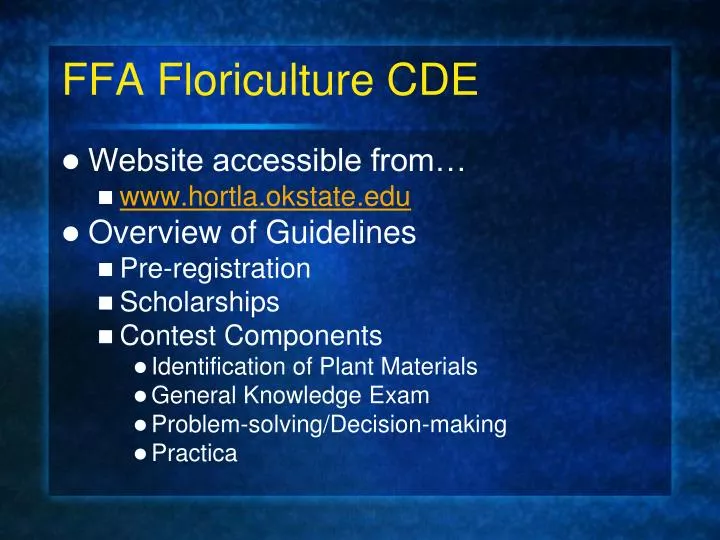 ffa floriculture cde