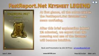 FastReport.Net K eysheet LEGEND