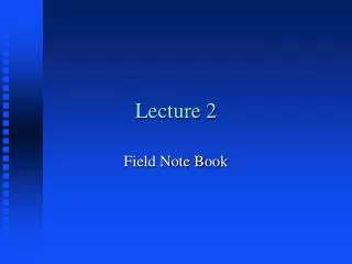 Lecture 2