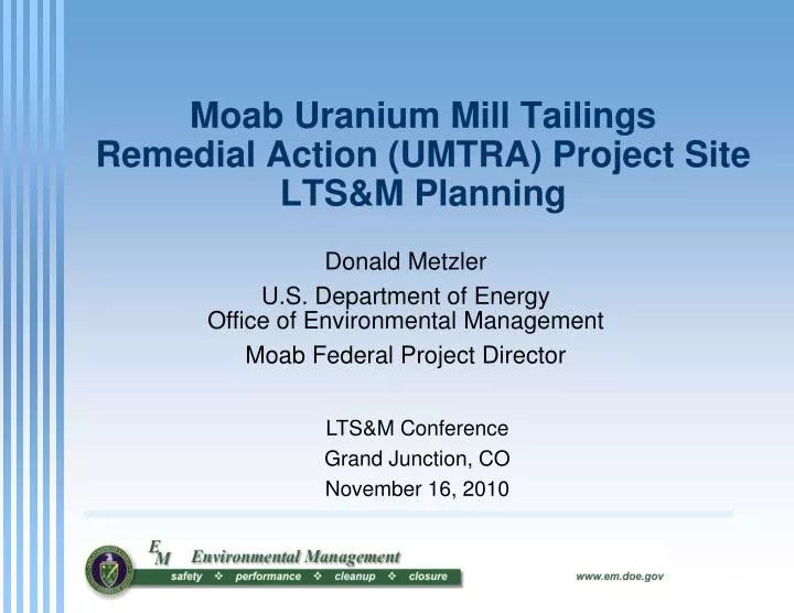 moab uranium mill tailings remedial action umtra project site lts m planning