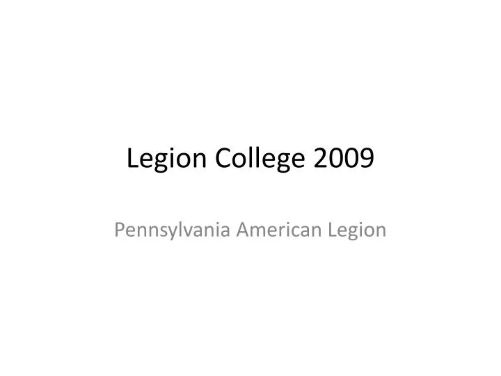 legion college 2009