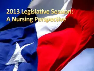 2013 Legislative Session: A Nursing Perspective