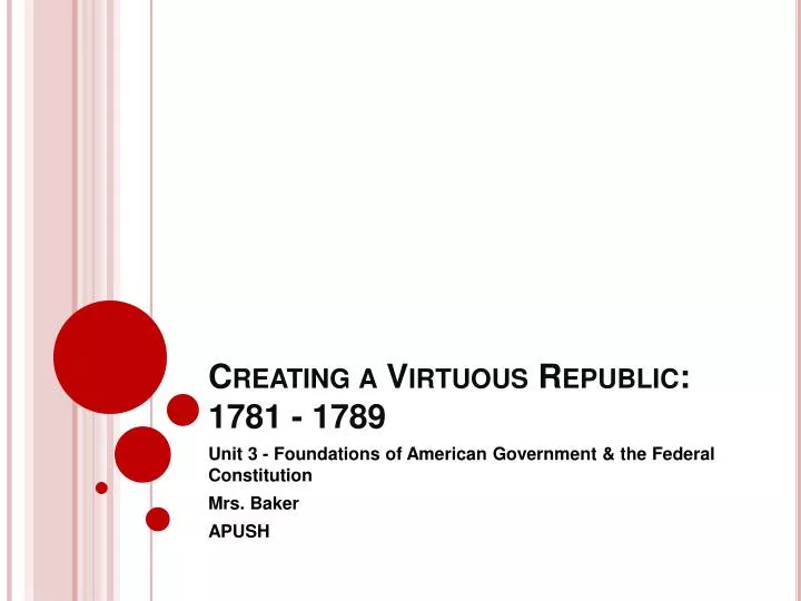 creating a virtuous republic 1781 1789