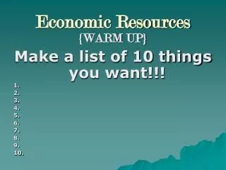 Economic Resources