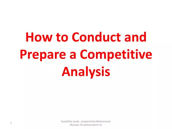 how to conduct and prepare a competitive analysis